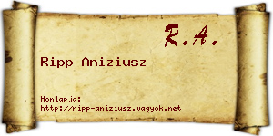Ripp Aniziusz névjegykártya